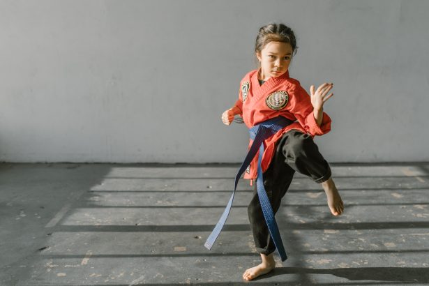 martial arts practice by a girl